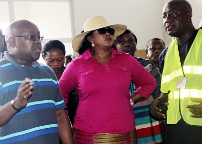 (L-r): George Uriesi, managing director, FAAN, Princess Stella Oduah, minister of Aviation and Mahmud Sani, at Magaret Ekpo International Airport, Calabar during an inspection tour of the airport by the Minister.